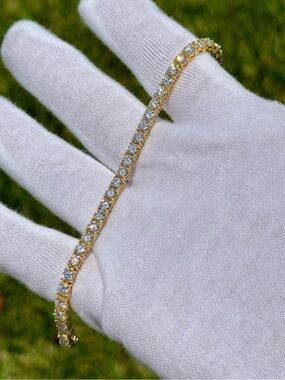 18K Gold Plated, 11.7CTW Moissanite Tennis Bracelet
